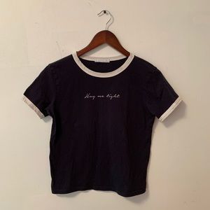 Cropped navy blue t-shirt